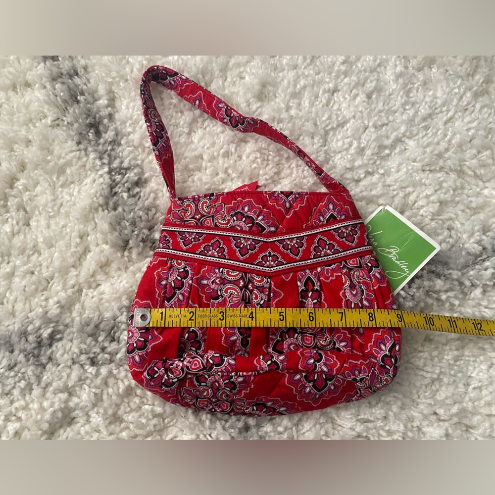 VERA BRADLEY small tote retired red frankly scarlet pattern purse bag NWT - Picture 6 of 7
